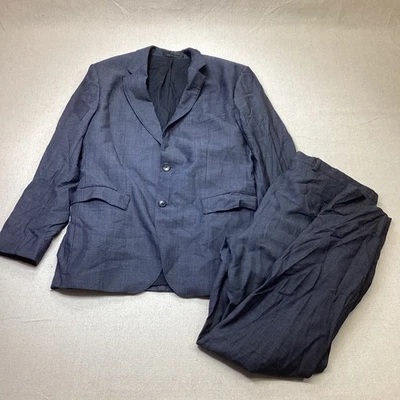 Traje Hugo Boss Para Hombres 40R Gris Carbón Dos Botones Chaqueta Pantalones Mezcla Lana Clásico Foto 1 de 4