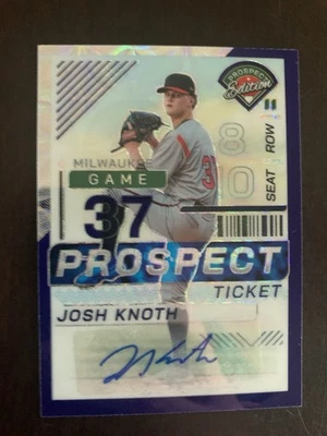 2024 Panini Prospect Edition Josh Knoth Purple Scope Prizm Auto /49 Brewers - Image 1 of 4