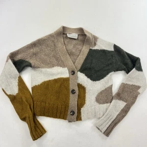 Suéter Cárdigan Recortado Everlane Mezcla Lana Alpaca Talla XXS Camuflaje Neutro - Imagen 1 de 7