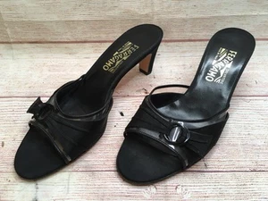 Sandales noires femme Salvatore Ferragamo pointure 8.5 - Photo 1/9