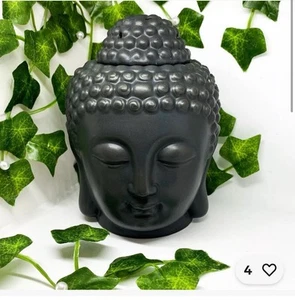 Bruciatore per cera testa di Buddha nero - Nuovo con scatola - Foto 1 di 3