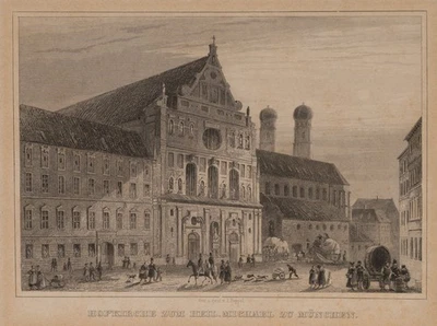 J. POPPEL (1807-1882), Hofkirche St. Michael, Sst. Romantik Stadtbilder 1800-184 - Bild 1 von 4
