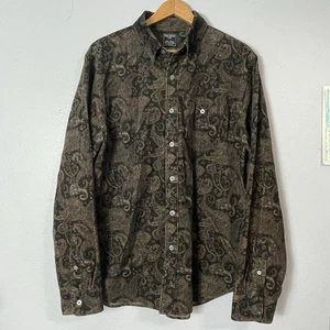 Todd Snyder Pinwale Cordhemd Herren japanisch drei Webstühle Paisley XL schwarz - Bild 1 von 5