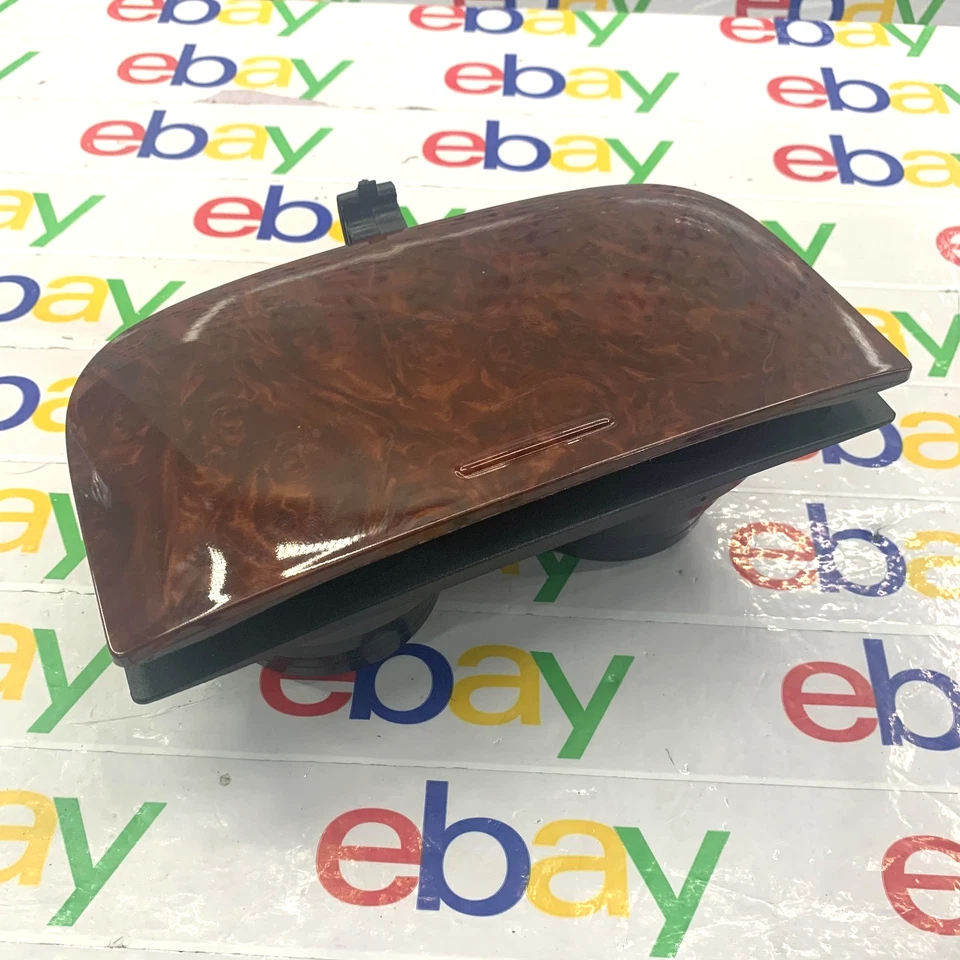 Portavasos Acura MDX 2001-2006 consola central de grano de madera marrón OEM 02 03 04 05 Foto 1 de 4