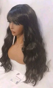 Long Wavy 26 inch Natural Black Wig Heat Resistant - Picture 1 of 5