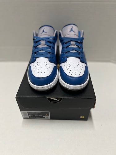 Nike Jordan 1 basse blu vero grigio cemento bianco bambini grandi 6 5 anni donna 8 5