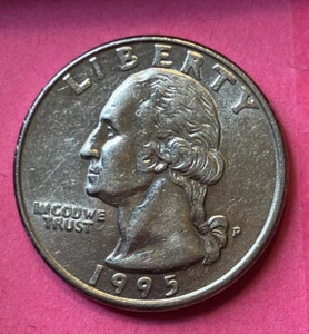 1995 P Washington Quarter, AU, XF, DDO/DDR, #Q-041 - Picture 1 of 12