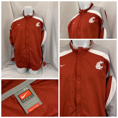 Washington State Cougars Jacket XL Red Nike Full Zip 100% Polyester YGI V1-351 Cover