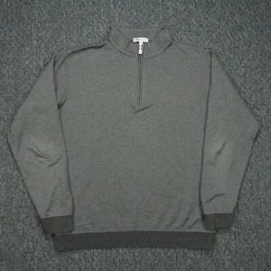 Peter Millar Sweater Mens Large Gray Crown Comfort Interlock Quarter Zip - Picture 1 of 8