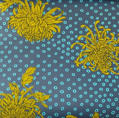 Papel tapiz impreso a mano 3 Dbl Rls relatividad textiles serigrafiado Kanoko floral Foto 1 de 4