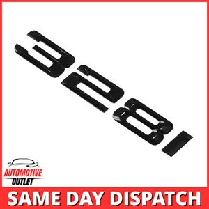 328i LETTERING REAR BOOT LID TRUNK BADGE EMBLEM FOR BMW 3 SERIES, GLOSS BLACK - Picture 1 of 3