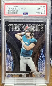 2021 Panini Prizm Trevor Lawrence Fireworks Rookie RC #F-21 PSA 10 GEM Jaguars - Picture 1 of 2