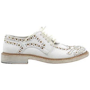 Authentic New BURBERRY Women's White RAYFORD Oxford Studded Shoes 7 US 37 EU - Picture 1 of 12
