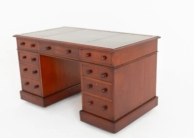 Escritorio victoriano de pedestal caoba 1860 como se muestra en: escritorios de pedestal Foto 1 de 4