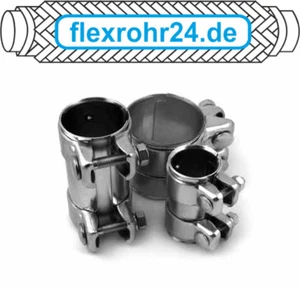 Auspuff Rohrverbinder Doppelschelle Schelle Verbinder Universal Ø 45 x 80mm NEU - Bild 1 von 3