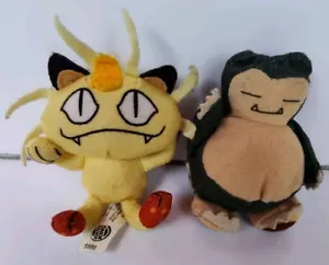 Set Of (2) Pokemon 1999 Burger King Plush Meowth & Snorlax Stuffed Toy Figure - Picture 1 of 7