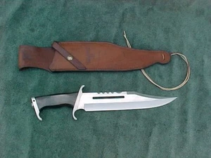 RAMBO lll Bowie Knife NOS Gil Hibben Taiwan Signature 16" Model w Sheath - Picture 1 of 9