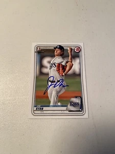 Joe Ryan Signed Autograph 2020 1st Bowman Rookie Card Minnesota Twins Tampa Rays - Imagen 1 de 1