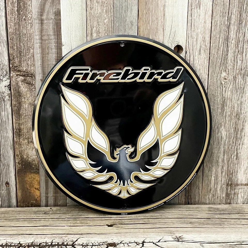 Pontiac Firebird Trans Am Round 12" Embossed Metal Tin Sign Garage Car Man Cave - Image 1 of 1