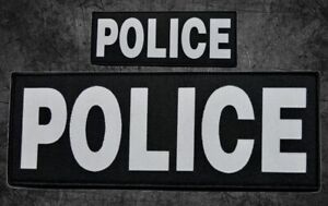 WOVEN POLICE FRONT PANEL LAW ENFORCEMENT LEO PATCH  |2PC SET HOOK BACK