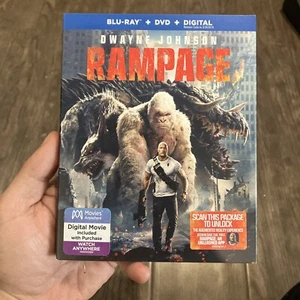 Rampage (Blu-ray/DVD, 2018, 2-Disc Set) w/ Slipcover ~ The Rock ~ New Sealed - Picture 1 of 2
