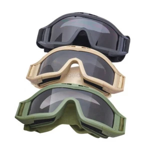 Anti-Fog Safety Goggles Tactical 3 Lens Protected Airsoft Shooting Goggles AUS - Picture 1 of 25
