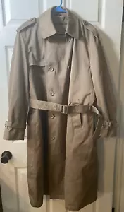 VTG Oleg Cassini Mens 40 Short Trench Coat Thermolite Lined Overcoat Jacket Belt - Picture 1 of 16