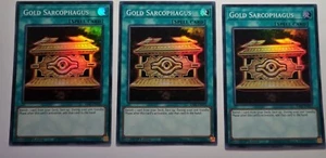 Yugioh! 3x Gold Sarcophagus 1st Ed. RA02-EN052 Super Rare play set 25th - Picture 1 of 1