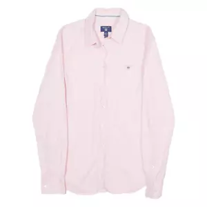 GANNI Womens Plain Shirt Pink Long Sleeve UK 10 - Picture 1 of 6