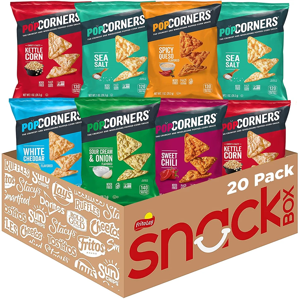 Popped Corn Snacks, Sampler Pack, 1 Ounce (Pack of 20) (Packaging May Vary) - Image 1 of 1