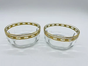 Set of 2 Vintage Arcoroc France Glass Gold Trimmed Small Bowls - Picture 1 of 10