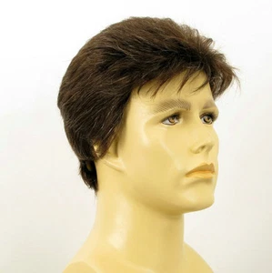Perruque homme 100% cheveux naturel châtain ref DYLAN 6spw - Imagen 1 de 7