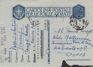 A170) WW2, FRANCHIGIA PROVVISORIA MARINA, STAMPATO R. N. MINISTERO MARINA. - Imagen 1 de 1