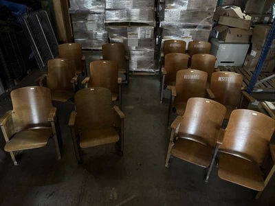 Vintage Wooden Theater Seating Set (14 Seats) - Image 1 of 4