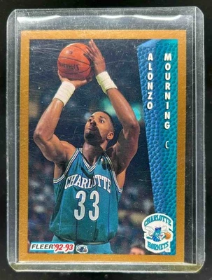 1992-93 Fleer Alonzo Mourning Rookie RC #311 Hornets - Image 1 of 2