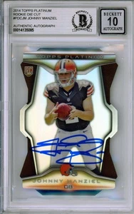 2014 Topps Platinum Die Cut #PDCJM Johnny Manziel RC Cleveland Browns BGS Auto - Foto 1 di 7