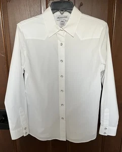 Pendleton Womens White Cotton Blend Western Pearl Snap Shirt Size S - Picture 1 of 4