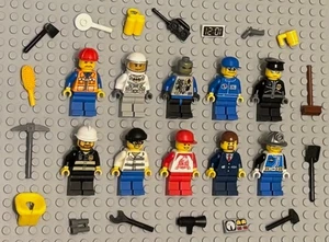LEGO Minifigures Lot 10 Guys Police Fireman City Men People Town Monster - Picture 1 of 5