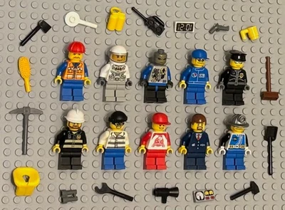 LEGO Minifigures Lot 10 Guys Police Fireman City Men People Town Monster - Image 1 of 4