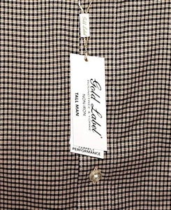 Roundtree Yorke Black Gold Label Performance Shirt Houndstooth Check 2XT Tall - Picture 1 of 5