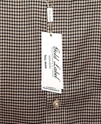 Roundtree Yorke Black Gold Label Performance Shirt Houndstooth Check 2XT Tall - Image 1 of 4