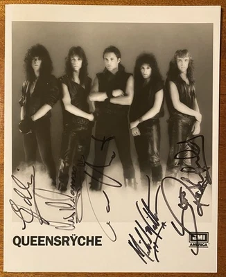 QUEENSRYCHE The Warning 1984 US ORG AUTOGRAPHED Promo PHOTO Band SIGNED Metal - Image 1 of 4