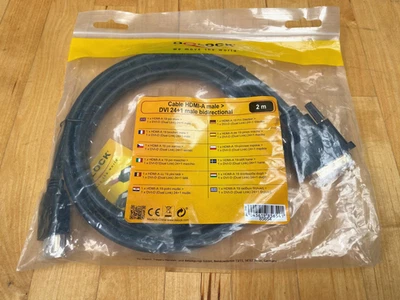 DeLock Cable HDMI-A male, DVI 24 + 1 male, 2 m - Bild 1 von 2