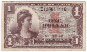 US Military Payment Certificate Series 521 one Dollar - Picture 1 of 2