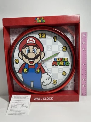 Super Mario Bros. Nintendo 10” Round Wall Clock, New In Box - Image 1 of 2