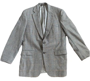 Paul Stuart Plaid 100% Cashmere Patch Pocket Blazer 40L - Picture 1 of 7