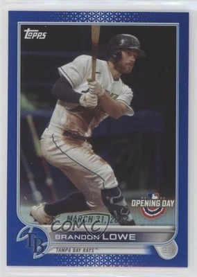 2022 Topps Opening Day Opening Day Blue Foil Brandon Lowe #12 - Image 1 of 2