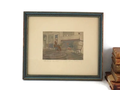 Original 1918 Signed Wallace Nutting The Workbasket Org. Frame - Image 1 of 4