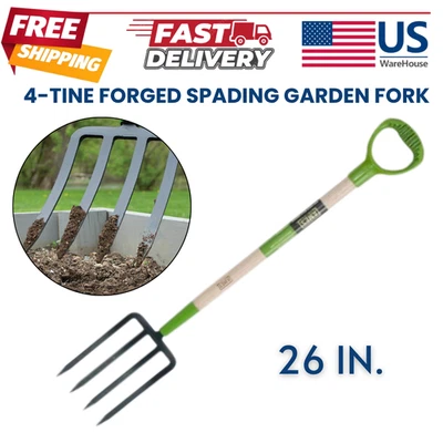 26 in. Horquilla de jardín con pala forjada de 4 dientes Foto 1 de 4