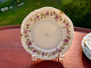 Antique Imperial Crown Vienna Set 6 Cake Wedding Plates Rare Floral Pattern 1890 - Picture 1 of 9